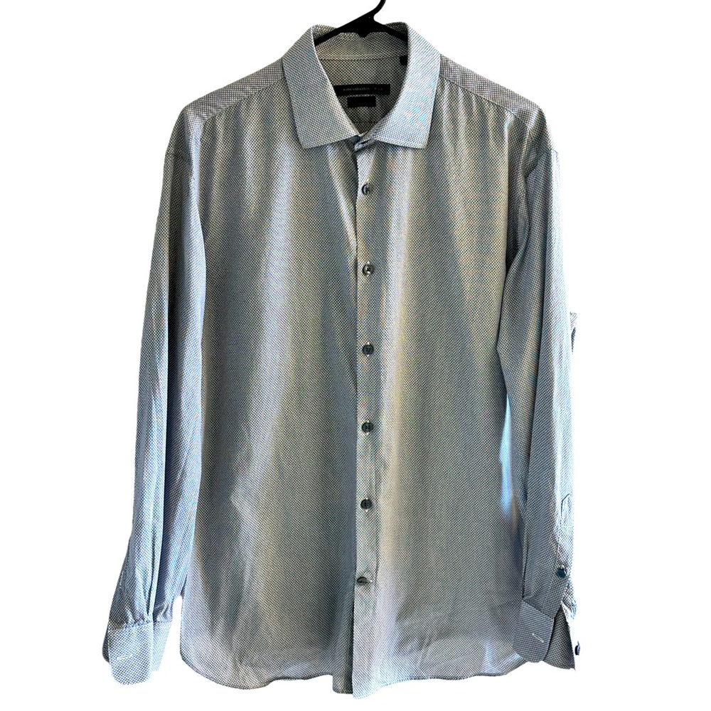 John Varvatos - Blue Long Sleeved Dress Shirt (Size: 16 1/2 - 32-33)